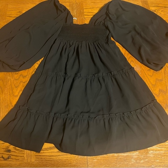 NEW Show Me Your Mumu Mandi Mini Dress in Black Sz XS Puff Sleeves Romantic Chic - Picture 16 of 16